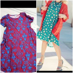 NWT Lularoe Carlee XXS Maroon with royal blue Aztec print!